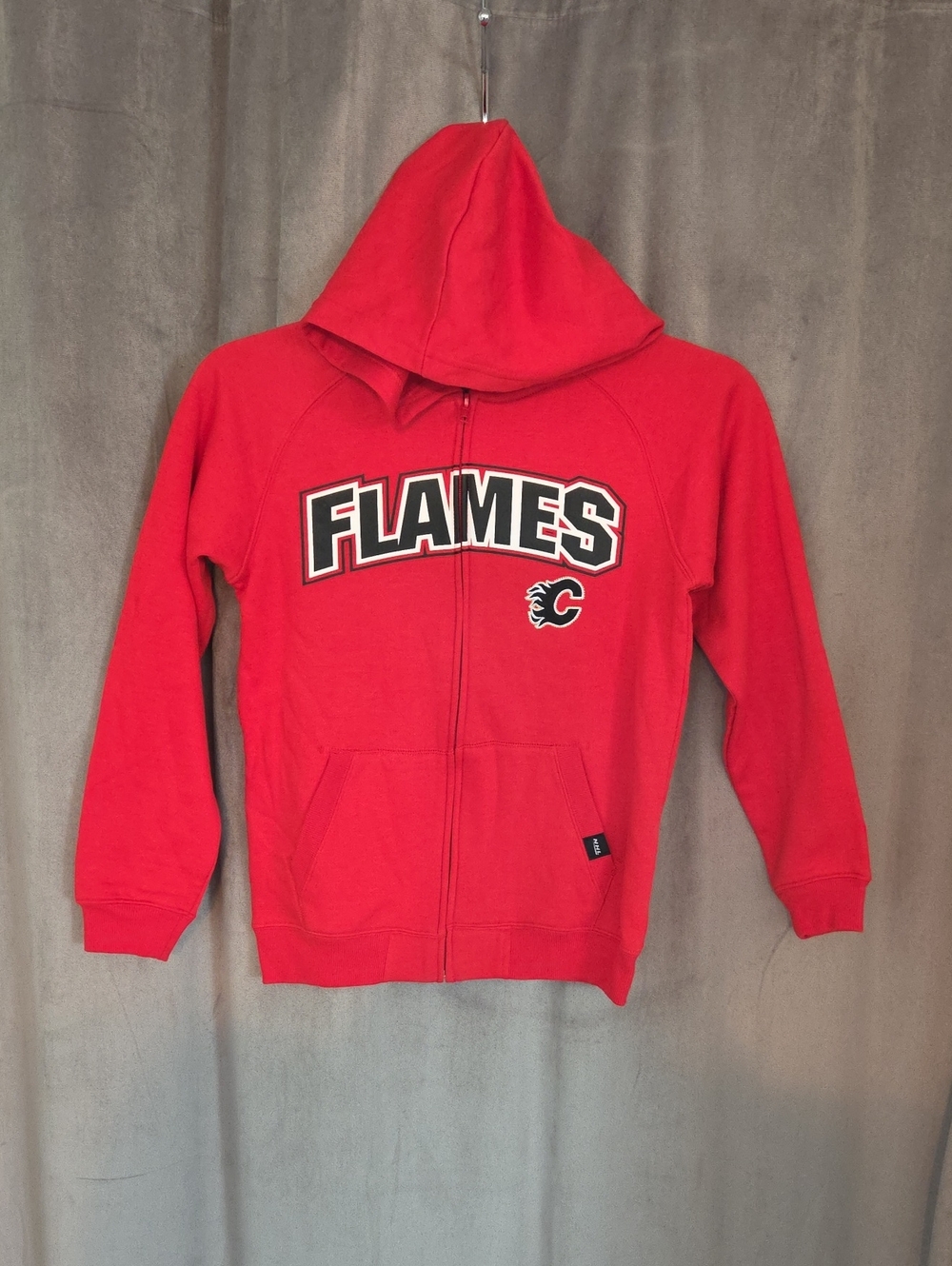 NWT NHL Size M (10-12) Red Flames Full-Zip Kids Hoodie